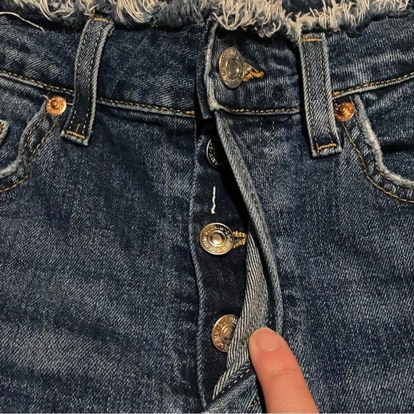 H&M Denim Raw Waist Skinny Ankle Button Fly Jeans Women's 26 - Picture 8 of 10